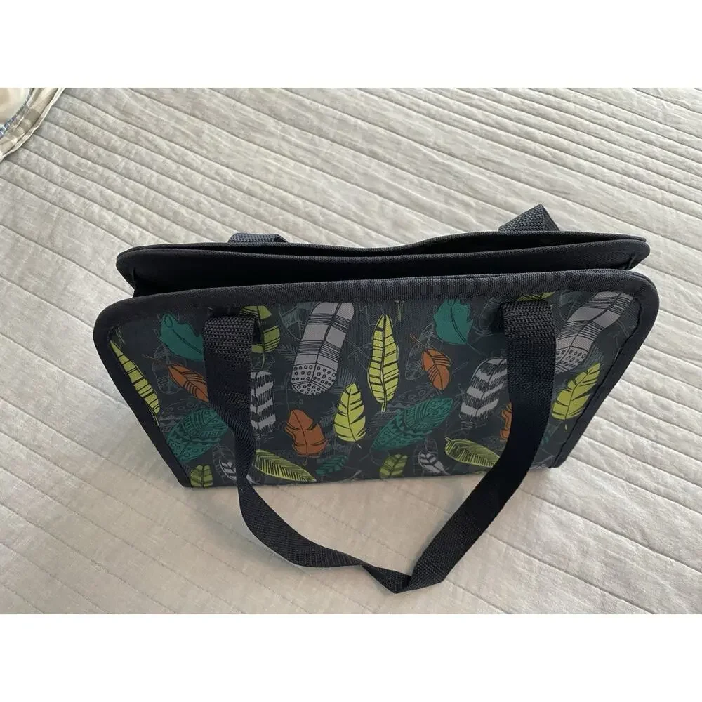 Thirty-One Get Creative Caddy Falling Feathers Pattern Organizer Excellent